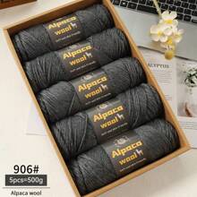 500g/245m Alpaka Wolle Garn, dickes Strickgarn für selbstgemachte Kleidung, Winterpullover, Schal, Mütze, Handschuhe, Knieschoner, Mehrfarbig, 5 Bälle/Packung