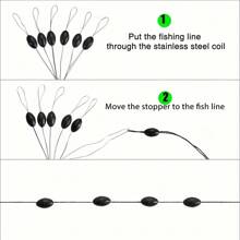 100set/600pcs Fishing Line Stopper Bean Fishing Line Connector