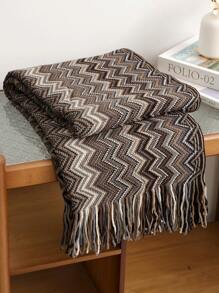 1pc Knitted Blanket, Suitable For Bedroom, Office, Sofa, Car, Nap, Covering