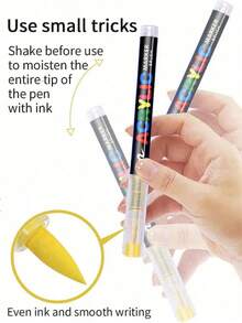 12/24/36/48/60/72 /120/168 Colors Direct Liquid Acrylic Paint Markers Soft Brush Tip Automatic Ink Control Art Pen Sets Professional Color Series For Wood, Stone, Canvas, Glass, Fabric, Egg, Rock Painting And DIY Crafts Art Supplies Waterproof Body Painting Christmas Gift -Back To School - Multicolor - View 8