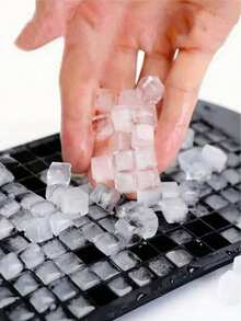 1pc Optional Color Silicone Ice Tray With 160 Mini Cubes & Easy Release Mould For Crushed Ice And Ice Sand - Black - View 4