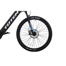 Bicicleta de montaña de suspensión completa Mongoose Impasse, para hombres y mujeres, cuadro de aluminio de 18 pulgadas, ruedas de 29 pulgadas, frenos de disco delanteros y traseros, cambiador de marchas giratorio, desviador trasero de 21 velocidades, color plateado - Azul - Ver 6