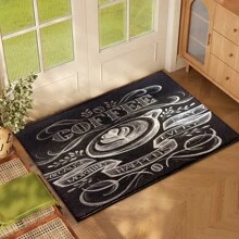 1 Stück Kaffee Muster Willkommens Fußmatte, Vintage Heim Dekoration, TPR-Rückseite Kunstwoll Matte, geeignet für Kaffee Shop Eingang, Veranda, Innenbereich - Weich, Strapazierfähig, waschbarer Bodenbelag für Wohnzimmer, Bad, Schlafzimmer, Spielzimmer, Waschküche, Dorm, Küche Dekoration