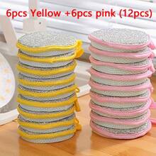 6 piezas/12 piezas Conjunto, esponjas de limpieza, paños de cocina, estropajos cuadrados, trapos de limpieza de estilo minimalista, paños de limpieza para fregadero o cocina, cepillos de fregar antibacterianos lavables, artículos esenciales de cocina, herramientas de limpieza pequeñas