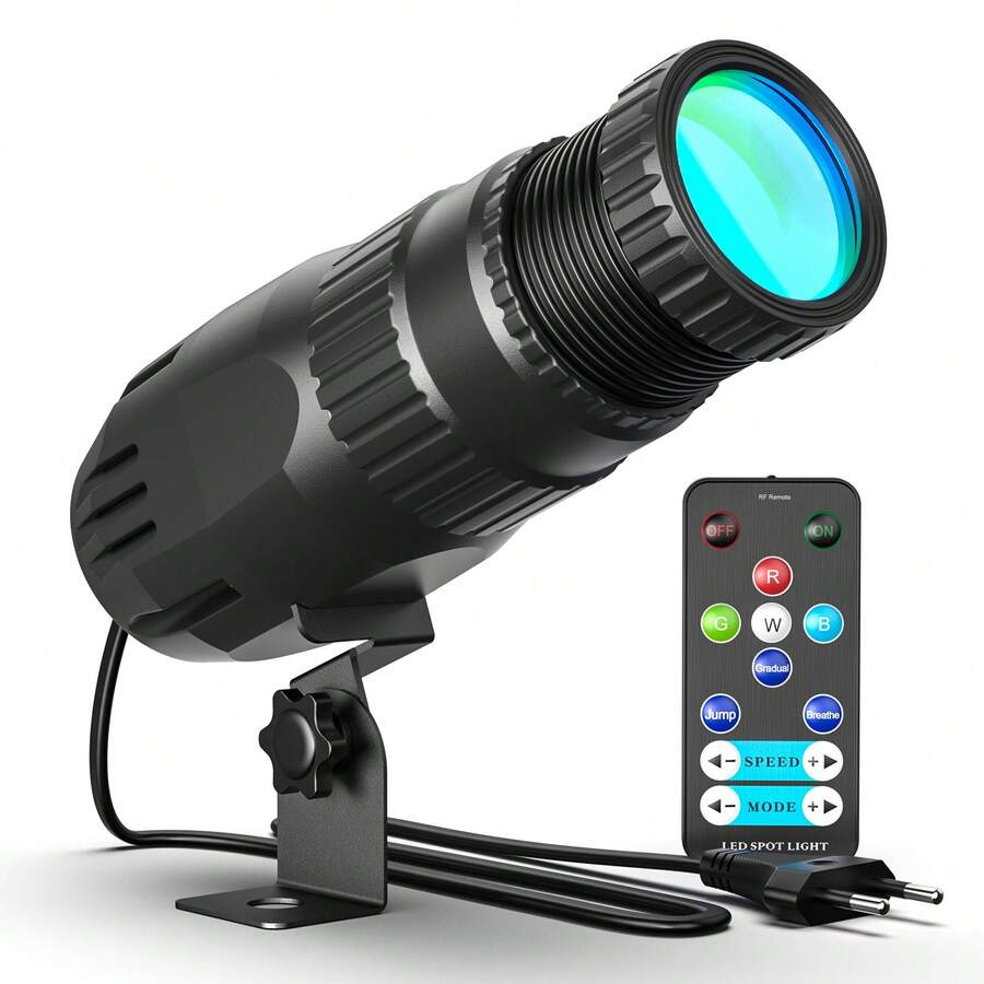 Mini Spotlight Remote Controlled Spotlight 1 Piece 10W 4-In-1 RGBW LED Disco Ball Light Manual Focus Jump Progressive Nnd Pulse Mode Suitable For Disco Party Bar Club Show Wedding Children's Theater