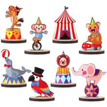 16/24 Pcs Woodland Animals Wood Tabletop Carnival Centerpieces, Forest Wooden Animals Cutout Shapes Creatures Table Topper For Woodland Camping, Wild Creatures Decor Wooden Table Sign, Rustic Tiered Tray Decorations For Forest Camp, Baby Shower Craft Party Supplies, Birthday Favors Cake Decor
