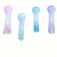 Lanterne din hârtie cu meduze Decorațiuni pentru petreceri tematice pe ocean, fier și hârtie, versatile pentru nunți, petreceri de burlac, bar/Bat Mitzvah, nuntă, ziua de naștere, petrecere de burlac și sărbători generale