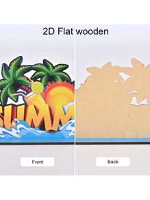 5pcs/1pc Hello Summer Watermelon Theme Desktop Decorations Signs And Plaques, Summer Wooden Signs, Home Office Decorations, Holiday Party Decorations, Craft Decorations, Summer Decorations, Holiday Gifts