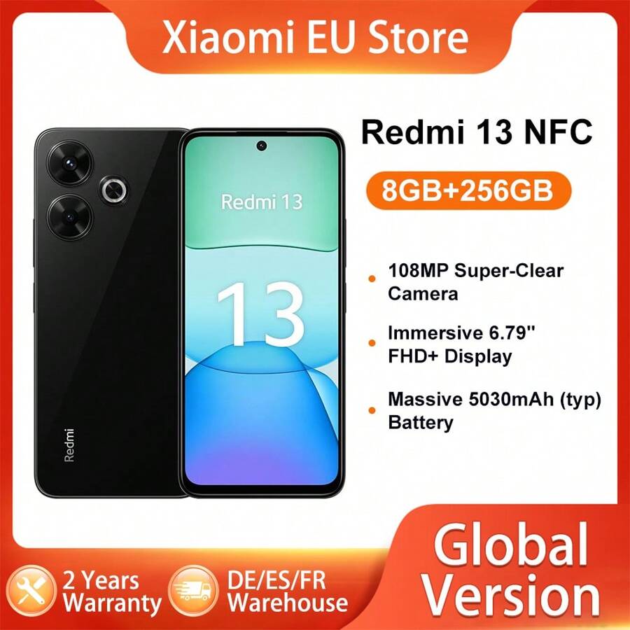 Xiaomi Xiaomi Redmi 13 NFC, MediaTek Helio G91, display da 6,79", fotocamera principale da 108 MP, 5030 mAh 33 W 2,0 GHz 8 GB 256 GB