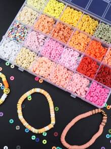 Set de manualidades para hacer pulseras con cuentas de arcilla, incluye 4800 cuentas de arcilla polimérica tipo "preppy" con encantos para hacer joyas, manualidades DIY de cumpleaños