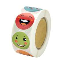 500 pezzi/rotolo di adesivi rotondi carini a cartone animato, etichette adesive per scrapbooking, forniture scolastiche, ritorno a scuola