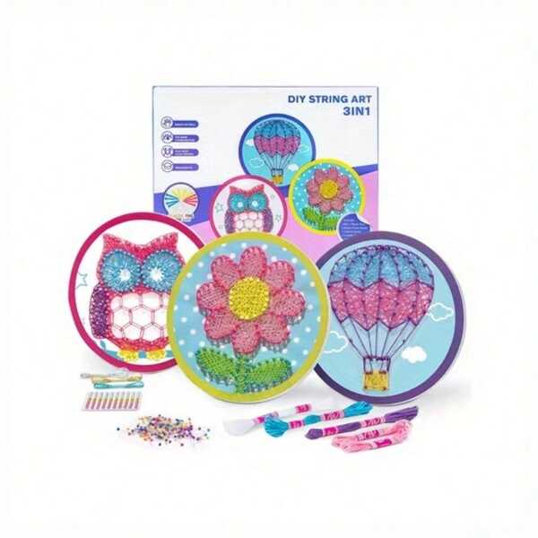 Educational Craft Handmade Products, DIY String Art Craft Toy Kit For Kids Ages 6-8, 3d Sewing String Art Kit Toys For Boys Girls