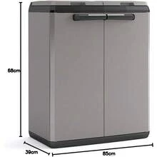 Split Base Indoor Outdoor Multi Purpose Recycling Cabinet Grey/Black - Grey - View 3