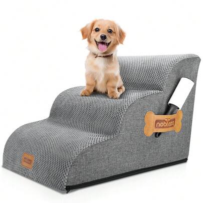 Nobleza  Scaletta per Cani 3/4/5 Gradini, Rampa per Cani Spugna Scala per Cani Di Piccola Taglia con Rullo Antipelucchi, Scaletta per Cani Gatti per Salire Sul Letto Divano