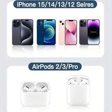 三合一无线充电器兼容 12/13/14/15/16、3/Pro，可折叠磁性无线充电站，适合旅行 - 白色 - 查看 8