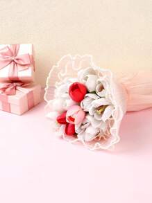 4Yards Pearl Edge Flower Wrapping Mesh Paper,Bouquet Packaging Paper Wrinkled Wavy Net Yarn For DIY Crafts Valentine's Day Birthday Favor Decor, Florist Supplies Wedding Gift Packaging Valentine Day Mother's Day Graduation