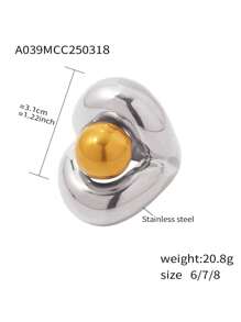 1pc Stainless Steel Mushroom Dome Ring, 18k Gold Plated, Non-Fading, Exaggerated Design Suitable For Finger Wear, Women Everyday/Party, Great Gift For Friends