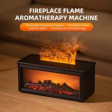 1pc New Design Simulation Fireplace Flame Portable Home Diffuser Humidifier 280ml 7 Color LED Light Home Essential Oil Aroma Diffuser