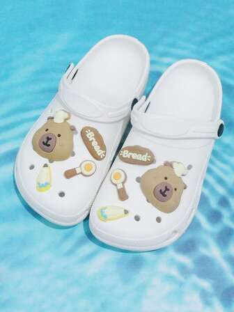 2025 New Summer Kids Clogs, DIY Detachable 3D Cartoon Decorations, Fashion Non-Slip Lightweight Soft Sole Parent-Child Models Boys Girls Wooden Clog Sandals, Suitable For Indoor/Outdoor Casual Wear, Beach, All Seasons