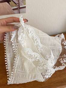 1pc Women's Lace Triangular Scarf, Lightweight Breathable Summer Headband, French Style Hair Accessories