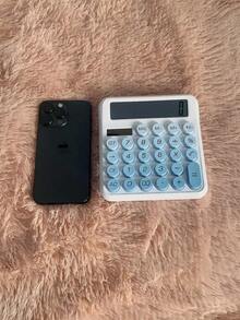 1pc Ombre Mechanical Keypad Large Display Calculator, Solar Powered Scientific Calculator, Colorful & Beautiful Big Buttons, Dual Solar & Battery Powered, Suitable For Finance, Accounting, Office, Student Learning, Cashier Counter (Check Product Image For Calculator Size),School Supplies,Back To School - Single Piece - View 3