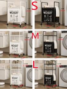 1pc Multilayer Bathroom Laundry Basket, Home Dirty Clothes Hamper, Bathroom Storage Rack, Rolling Dirty Clothes Basket