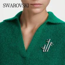 Swarovski Dellium Bamboo Green Ladies Fashion Brooch Daily Versatile Casual Banquet Design Jewelry 5645368 - Green - View 2