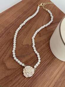 1 件女士性感内衣配饰 - 性感奢华山茶花项链，适合作为日常聚会、派对、情人节和周年纪念的礼物