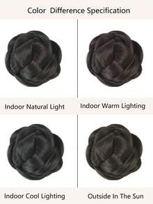 1 件合成假发抓发髻合成假发耐热头发抓握和夹花蕾头适合女性日常穿着和聚会