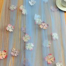 1pc Ruched Table Runner, Semi-Sheer Bali Crinkle Chiffon Table Runner, Bohemian Style Polyester Table Scarf, Suitable For Wedding Table Decor, Boho Countryside Party Bridal Shower Decoration