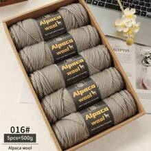 500g/245m Alpaka Wolle Garn, dickes Strickgarn für selbstgemachte Kleidung, Winterpullover, Schal, Mütze, Handschuhe, Knieschoner, Mehrfarbig, 5 Bälle/Packung