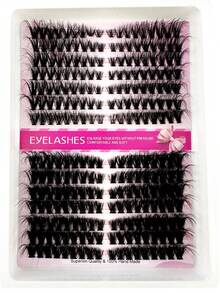 14D/DD/C Curl Volume 5D Fluffy Lashes 10-18mm, Split Between Left+Right Suitable For Pair Of Lashes. 14 Rows Of Faux Mink Lashes, Natural Split. Thick, Soft, Lightweight Lash Set, Comfortable Wear. Opens Eyes, Lifts Corners, For Lash Extension DIY. For Daily Life, Wedding, Dating, Party, Music Festival, Halloween Use - Black - View 9