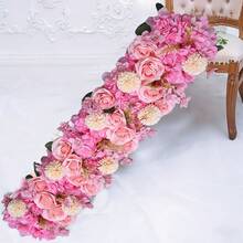 100 سم زهور وردية بيضاء اصطناعية فاخرة، زهور ديكور لحفل الزفاف، مركز طاولة الزفاف وخلفية الجدار والقوس ، ديكور الحفلات والحدائق والخارج