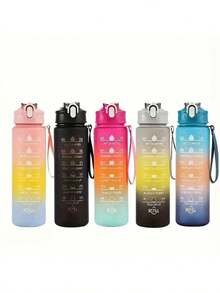 1pc Portable Cute 800ml Water Bottle, Suitable For Sports, Hiking, Running, Swimming, Students, Gym, Cycling, Beach, Gift - Multicolor - View 2
