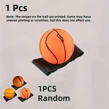 1pc Funny & Unique Basketball Wrist Bounce Ball, 60mm High Elasticity Hand Throw Youth Elastic PU Training Ball With Wrist Strap, Durable Toss & Bounce Sports Set For Outdoor Activities Like Baseball, Basketball, Soccer, Tennis, Eye-Hand Coordination Training - Multicolor - View 8