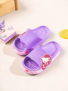 Sanrio A Pair Of Real Sanrio Hello Kitty Children's Slippers, Cartoon Four Season Slippers, Bathroom Non Slip Home Suitable For Girls KT Cat Slippers, Non Slip Breathable Ultra Light Cool Slippers, Suitable For Outdoor Beach Vacations And Water Wear ﻿