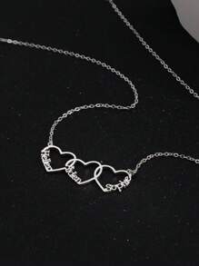 Colier personalizat cu nume în formă de inimă 1 bucată, colier personalizat cu 1-5 nume Colier de culoare auriu din oțel inoxidabil, colier cu nume personalizat, cadou de Crăciun Bijuterii simple cu nume de femei, cadou pentru ea, argintiu, elegant, colorat, de epocă, simplu, unisex, ocazional, drăguț, cadouri personalizate, , personalizate, personalizate Cadouri pentru ea, ea, iubit, iubita, tata, mama, familie, prieteni, pentru aniversari, pentru zile de nastere, pentru absolvire, pentru bal, pentru petrecere