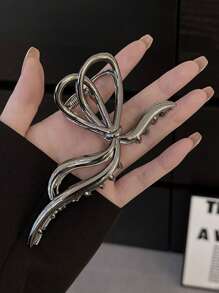 1/2/3pcs Bowknot Hair Clips, Metal Alloy Minimalist Bowknot & Hair Claw Hair Clips For Women, Good For Thick Hair Hair Jaw Clip Hair Clamps Hair Clutch Hair Catcher Clip, Claw Clip Fall Winter Hair Accessories For Women For Vacation Outfits Woman