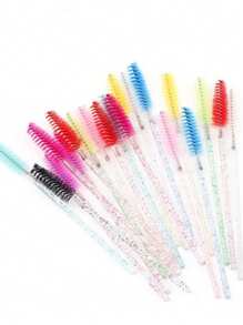 100 pezzi Pennelli per ciglia, Bacchette per mascara con contenitore, Spazzole monouso per sopracciglia pieghevoli, Spazzole per ciglia per extension ciglia, Pettine per sopracciglia, Pennelli con olio di ricino (Rosa cristallo), Pettine per ciglia, Pettine per sopracciglia, Spazzola piccola a spirale