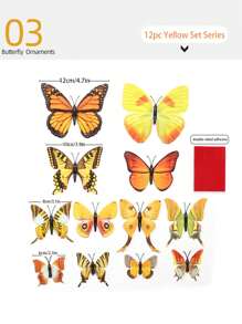 12pcs Exquisite Artificial Butterflies, Lifelike And Dreamy Decor, Perfect For Walls, Floral Arrangements, Weddings, Parties, Home Decor, And Photography Props. Brighten Your Creative Space. Ideal Gift For Mother's Day, Weddings, And Birthdays Room Decor Wall Decor Bathroom Decor Wall Art Kitchen Home Decor Living Room Wall Paper Wall Stickers House Decor Bedroom Decor Room Decoration Stuff Living Room Decor Personalised Stickers