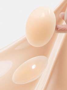 TSLBNRIO 2/4片装女士夏季纯色乳贴，粘性硅胶乳贴，隐形无肩带无背文胸衬垫，无缝乳贴，适用于连衣裙、泳装、运动服，可重复使用和清洗 - 彩色 - 查看 7