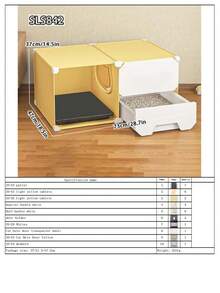 Fully Enclosed Cat Litter Box, Deodorizing, Sidewalk Style Anti-Splash, Drawer Design Cat Toilet - Multicolor - View 15