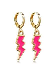 Women's Fashionable INS Style Black & Rose Red Dripping Enamel Wavy Dangle Earrings, Minimalist Design. Effortlessly Eye-Catching For Daily Wear, Music Festivals And Parties, Instantly Becoming The Focus, Boosting Photo Ambience. Versatile With Various Styles, Adding Elements To Your Outfit