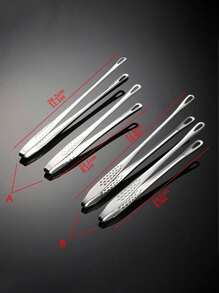 1pc Korean Style Stainless Steel Cooking Tongs, Kitchen Cooking Tongs For Grilling, Home & Outdoors Barbecue, Steak, Salad