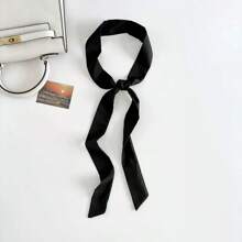 1 Stück neuer einfarbiger eleganter Schal Haarband, schlichtes, vielseitiges, schmales langes enges Haargummiband, professionelles Accessoire
