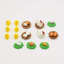 8/15 件小鸡一家子鞋饰，适用于凉鞋木屐、小黄鸡和母鸡屋鞋饰 DIY 配件