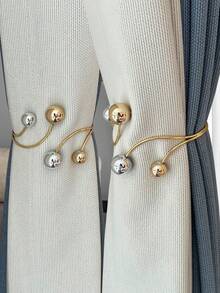 1入現代簡約合金窗簾扣，無需鑽孔窗簾組織夾子，窗戶裝飾，窗簾拉扣