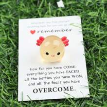 1-5pcs Cute Resin Hexagon Dragon Statue Figurines, Desk Decor, Come With Tiny Pocket Hug Card To Bring Comfort And Positivity To Loved Ones In Exams, Surgery Or Difficult Times, Wishing Them Good Luck