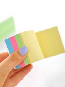 1pc Yellow/Green/Pink/Blue, Four-Color Sticky Notes Coloured Sticky Notes 2.99 X 3.97 Inch, Self-Adhesive Notes, Bright Sticky Notes, Colourful Rectangular Sticky Notes For Office, Home, School, Meeting