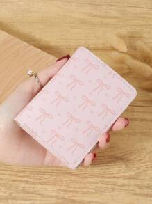 Portefeuille mini de poche de sac à main avec motif nœud rose et amour. Porte-cartes mode minimaliste, léger et portable. Poche pour argent liquide, carte d'identité, carte de crédit et pièces de monnaie. Cadeau d'anniversaire idéal pour amant, femme, fille, étudiante universitaire, écolier, homme